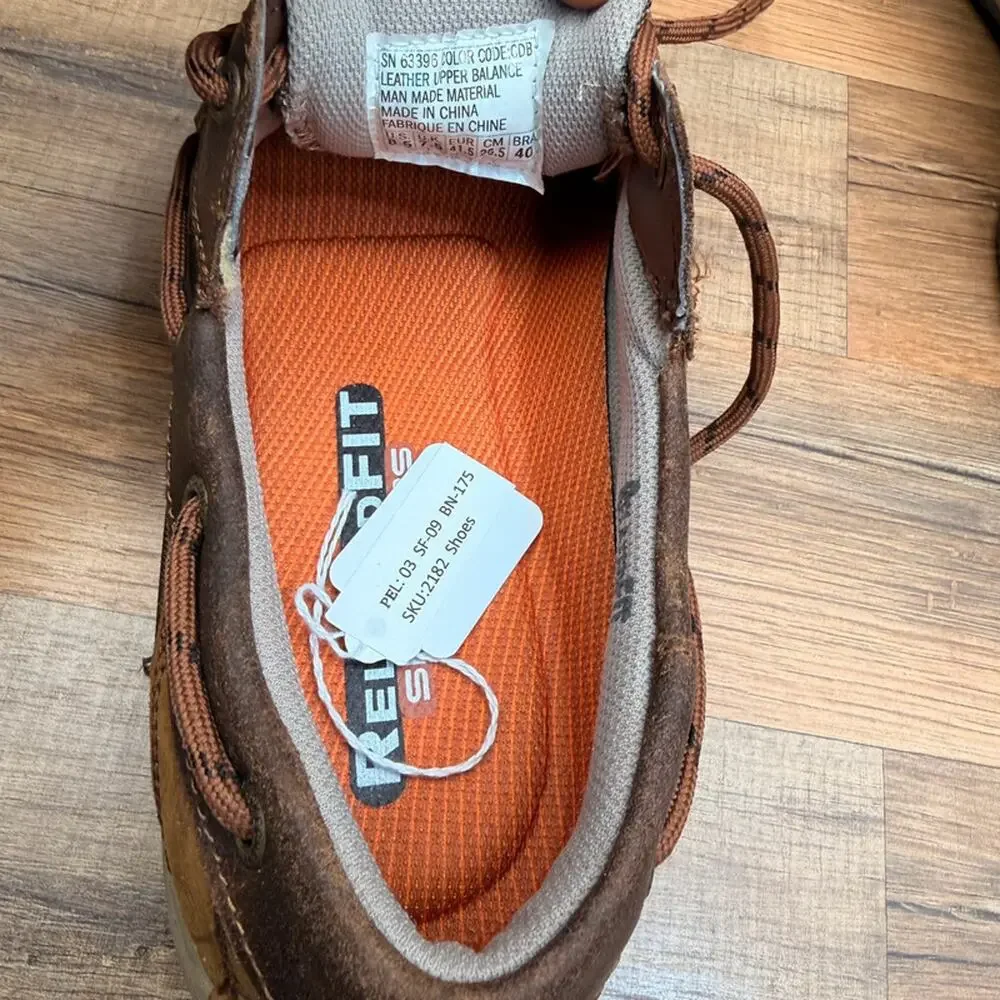 Skechers men Size US 8.5 EUR 41 Brown Leather Casual Boat Deck Shoes